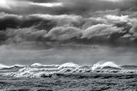 angry ocean bw